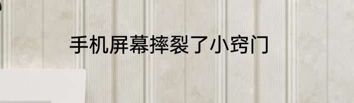 手机屏幕摔裂了小窍门