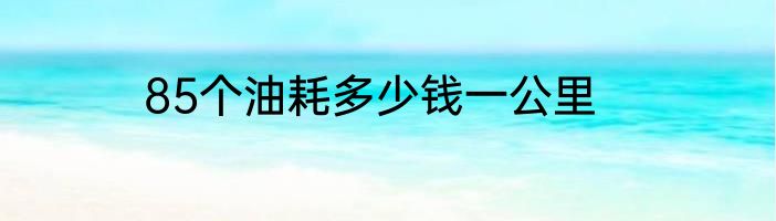 85个油耗多少钱一公里