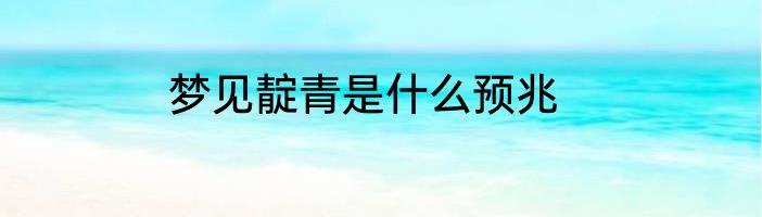 梦见靛青是什么预兆