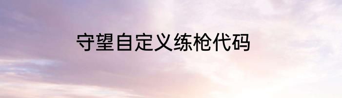 守望自定义练枪代码