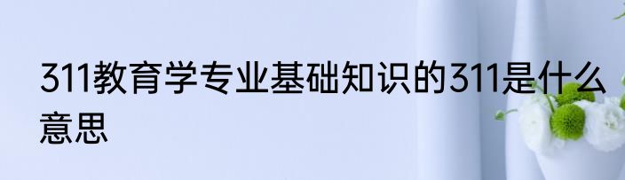 311教育学专业基础知识的311是什么意思