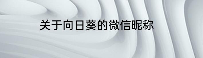 关于向日葵的微信昵称