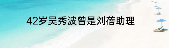 42岁吴秀波曾是刘蓓助理