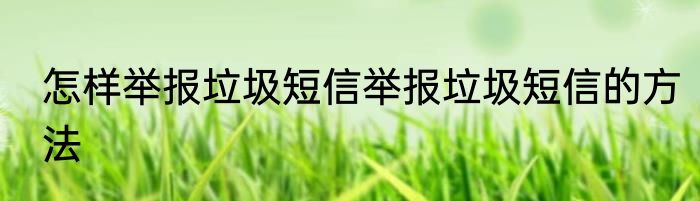 怎样举报垃圾短信举报垃圾短信的方法