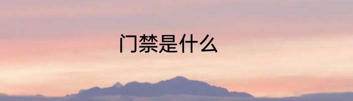 门禁是什么
