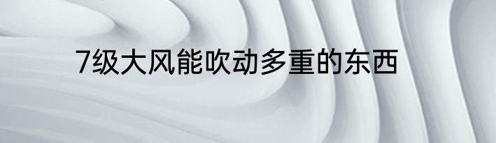 7级大风能吹动多重的东西