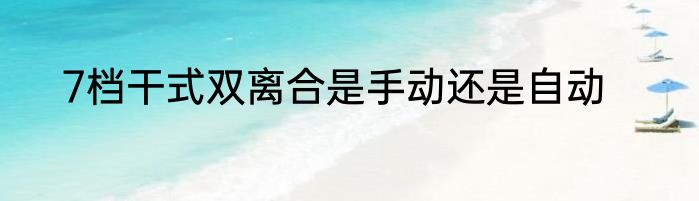 7档干式双离合是手动还是自动