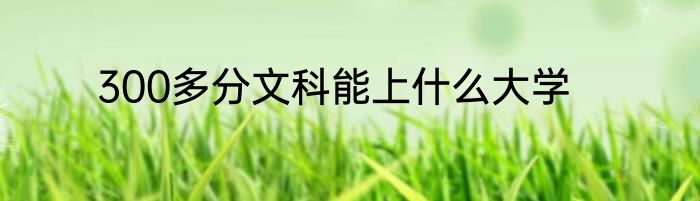 300多分文科能上什么大学