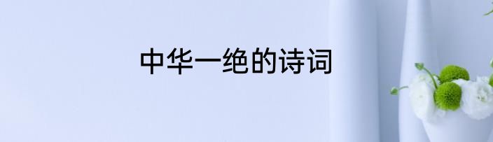 中华一绝的诗词