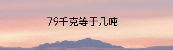 79千克等于几吨