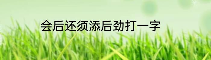 会后还须添后劲打一字