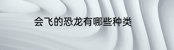 会飞的恐龙有哪些种类