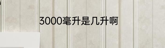 3000毫升是几升啊