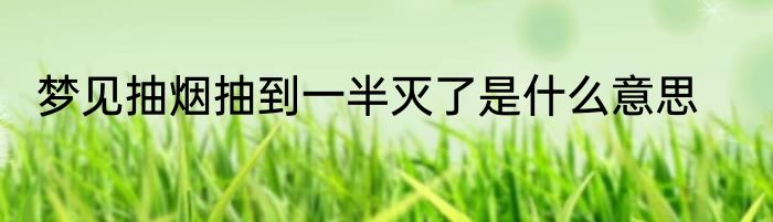 梦见抽烟抽到一半灭了是什么意思