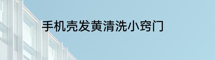 手机壳发黄清洗小窍门
