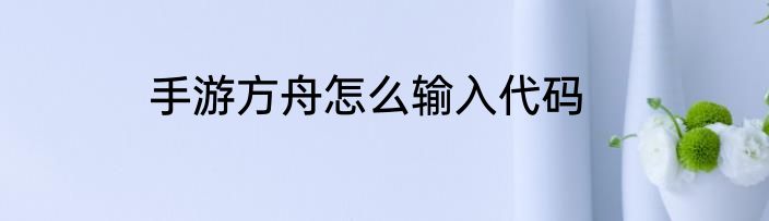 手游方舟怎么输入代码