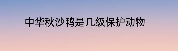 中华秋沙鸭是几级保护动物
