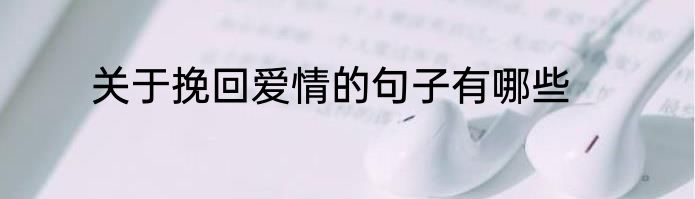 关于挽回爱情的句子有哪些