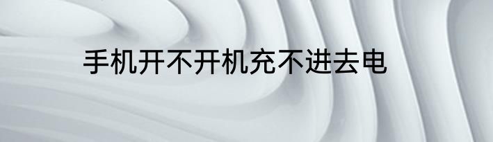 手机开不开机充不进去电