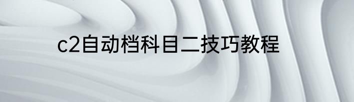 c2自动档科目二技巧教程