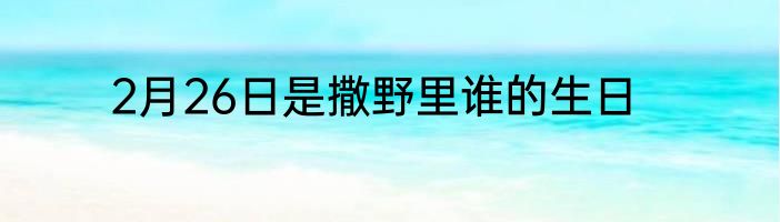 2月26日是撒野里谁的生日