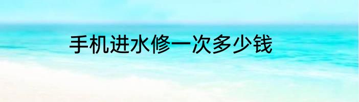 手机进水修一次多少钱
