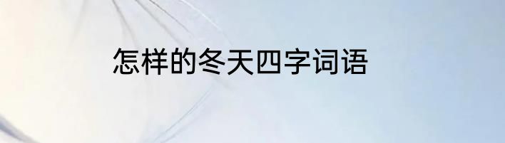 怎样的冬天四字词语