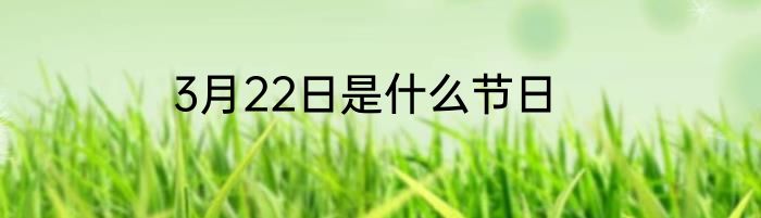 3月22日是什么节日