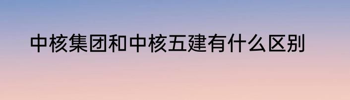 中核集团和中核五建有什么区别