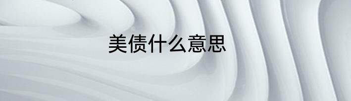 美债什么意思