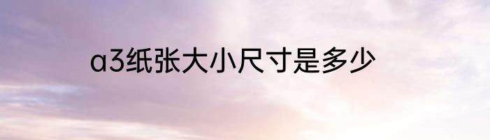 a3纸张大小尺寸是多少
