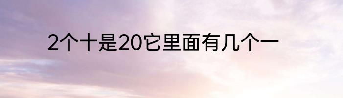 2个十是20它里面有几个一