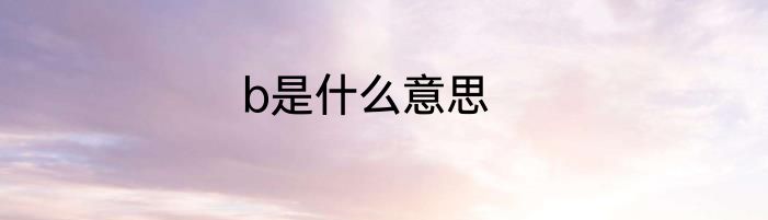 b是什么意思