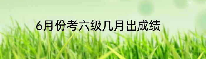 6月份考六级几月出成绩