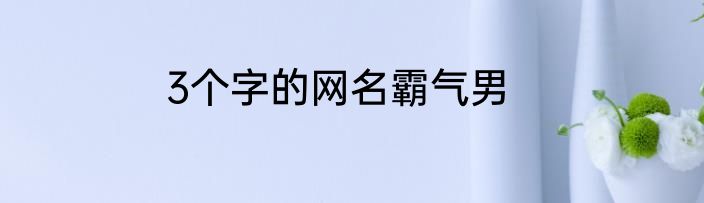 3个字的网名霸气男