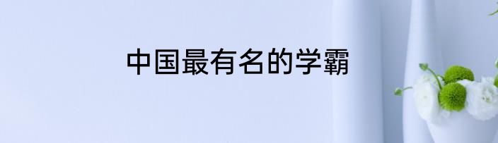 中国最有名的学霸