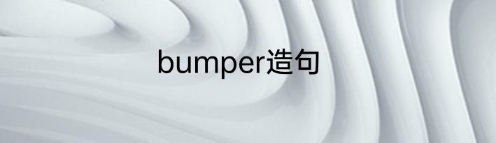 bumper造句