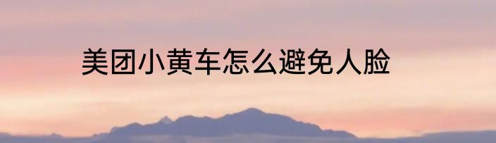 美团小黄车怎么避免人脸