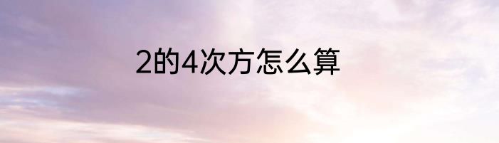 2的4次方怎么算