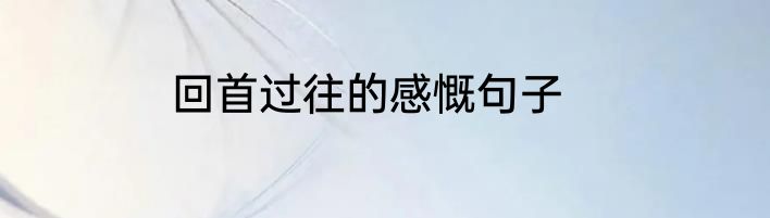 回首过往的感慨句子