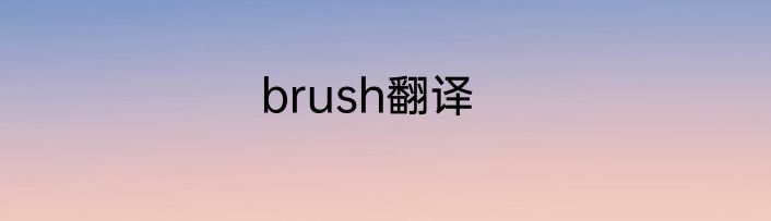 brush翻译