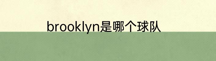 brooklyn是哪个球队
