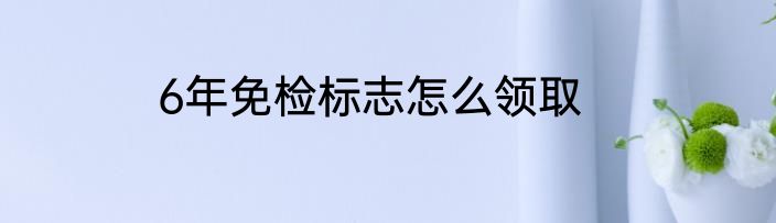 6年免检标志怎么领取