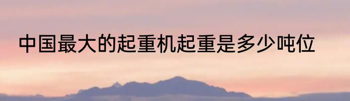中国最大的起重机起重是多少吨位