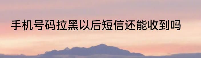 手机号码拉黑以后短信还能收到吗