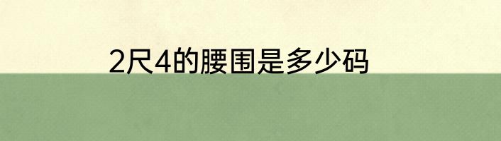 2尺4的腰围是多少码