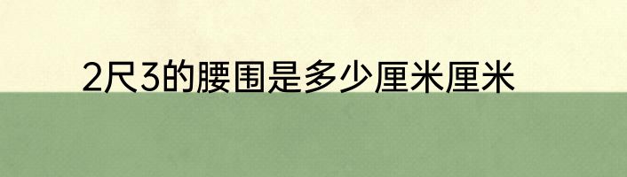 2尺3的腰围是多少厘米厘米