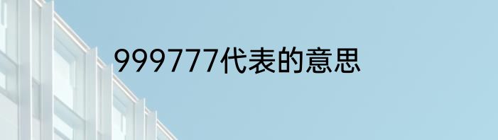 999777代表的意思