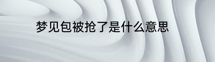 梦见包被抢了是什么意思