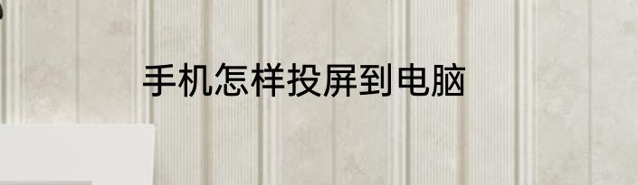 手机怎样投屏到电脑